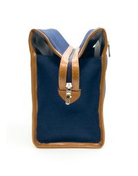 Necessaire Caramelo azul lateral