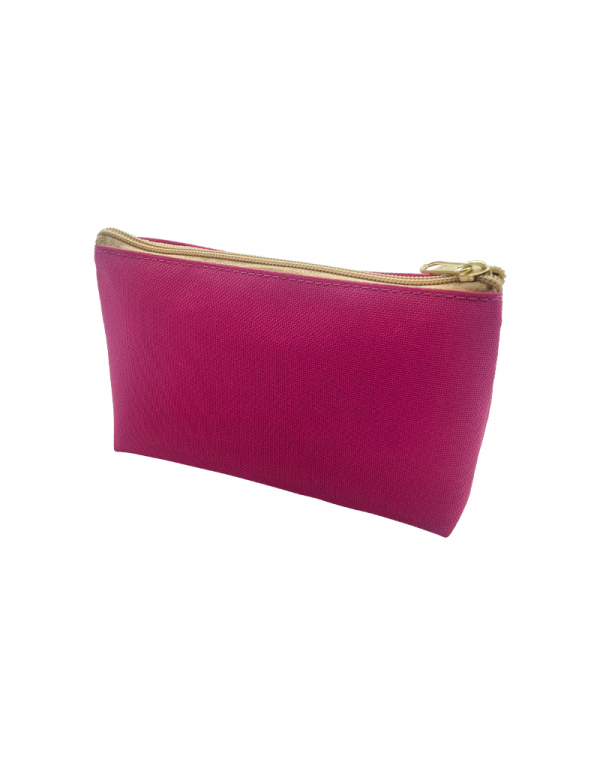 necessaire vani poliester 600 pink e ziper caramelo
