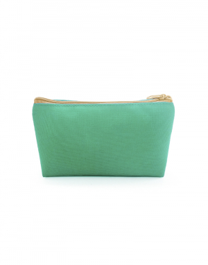 Necessaire vani poliester verde agua com ziper caqui