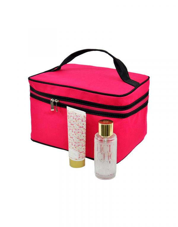 Frasqueira em poliester pink foto com produtos