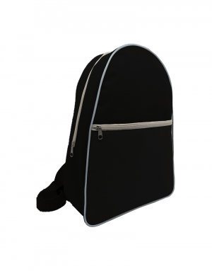 Mochila em poliester 600 preto e detalhes na cor cru