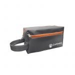 necessaire ev bolso em polester cinza chumbo e bolsos em sintetico cinza chumbo
