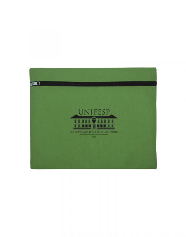 pasta malote em poliester 600 verde limao com detalhe doi ziper em preto