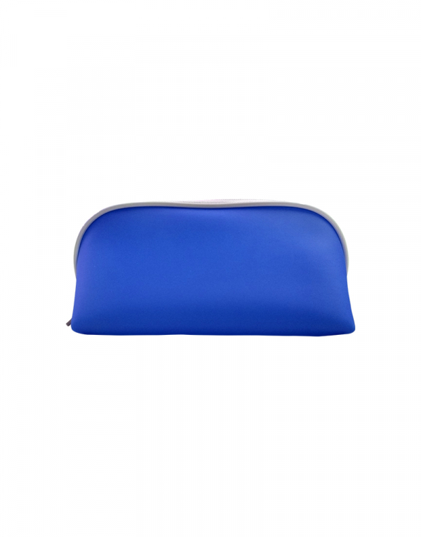 Necessaire fachini material silicone azul royal e vivo branco